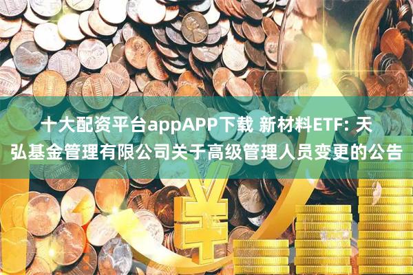十大配资平台appAPP下载 新材料ETF: 天弘基金管理有限公司关于高级管理人员变更的公告