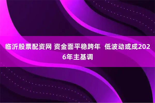 临沂股票配资网 资金面平稳跨年 低波动或成2026年主基调